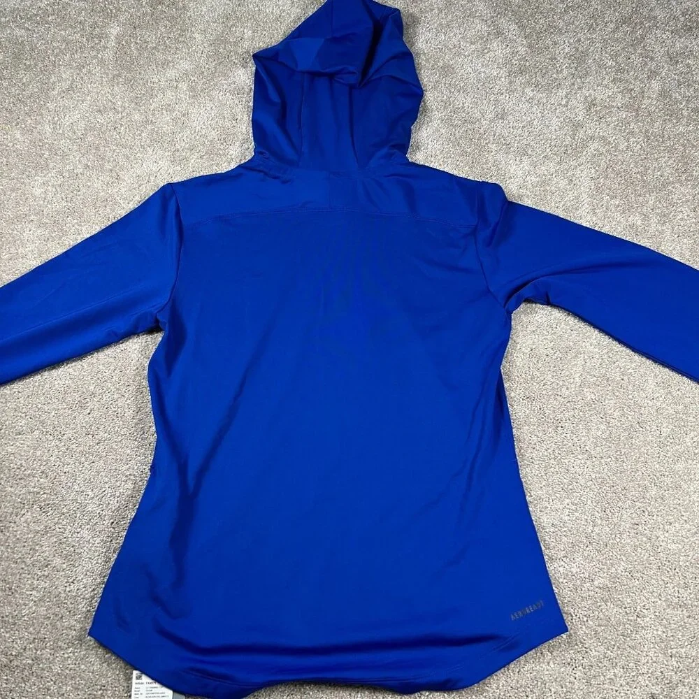Adidas Mens Small Blue Kansas‎ KU Jayhawks NCAA Aeroready Pullover Hoodie NWT